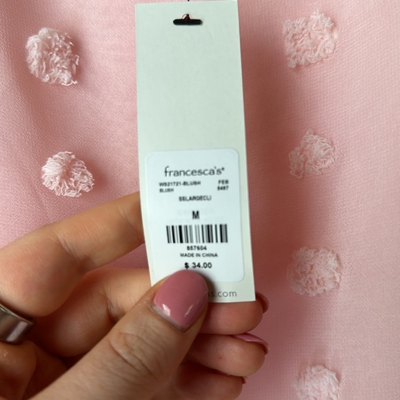 Francesca’s Pink Short Sleeve Blouse - Picture 4 of 4